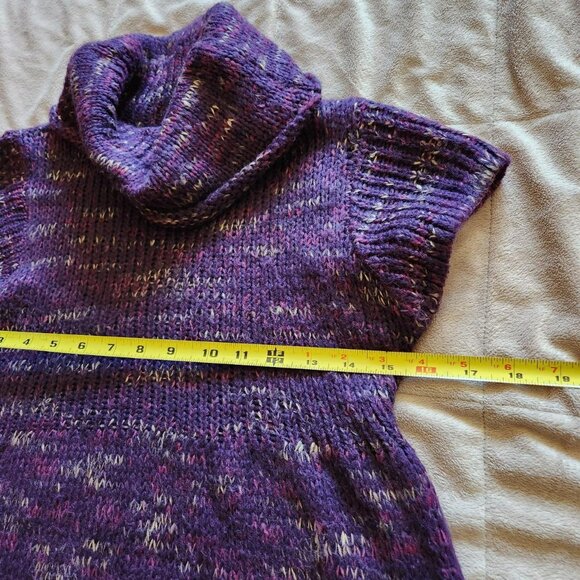Piper & Blue Vintage Y2K Knit sweater Mini dress cowl neck Aubergine Sz M/L - Picture 8 of 8